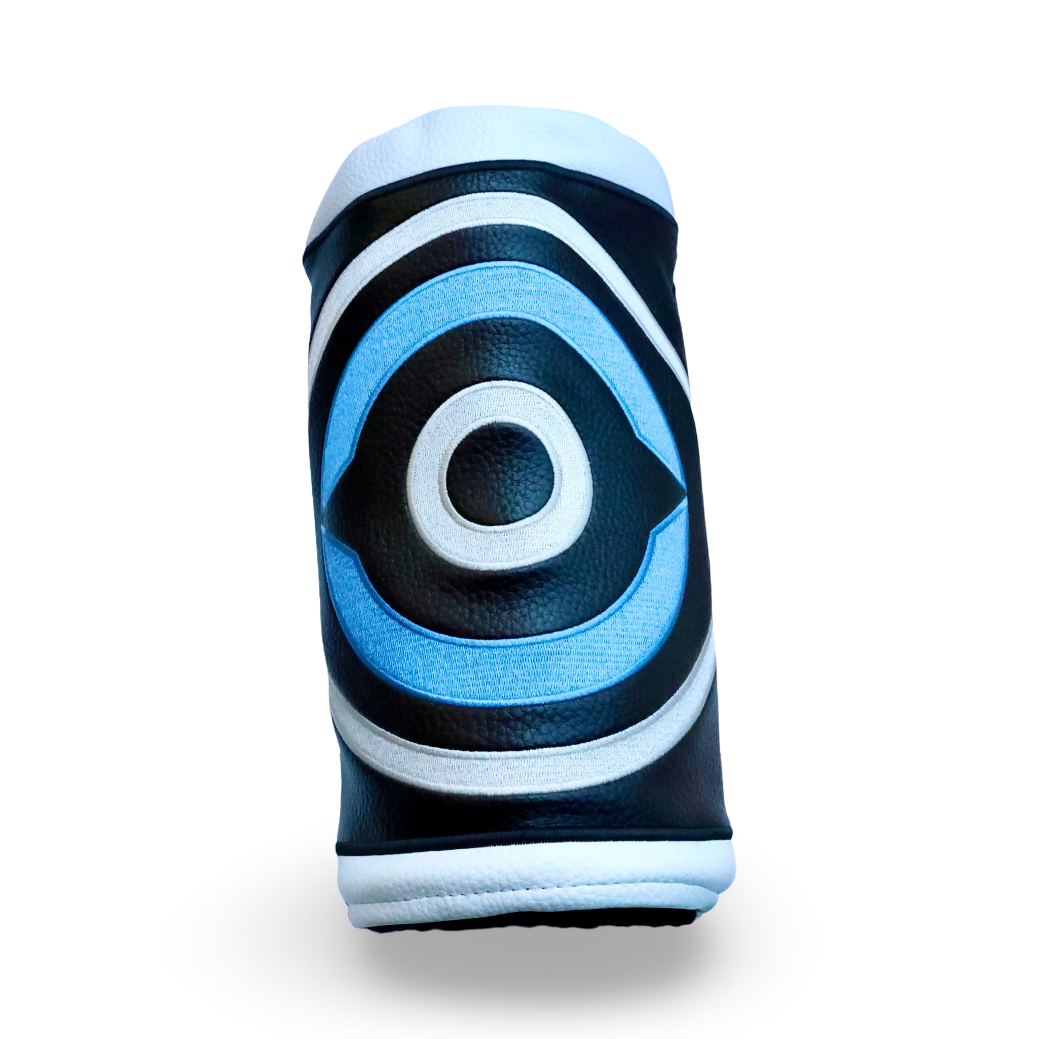 Alternate front profile of the Fore Eye headcover with defined stitching and layered color detailing.