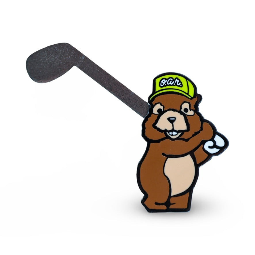 O.A.R. magnetic gopher golf ball marker with bronze club divot tool