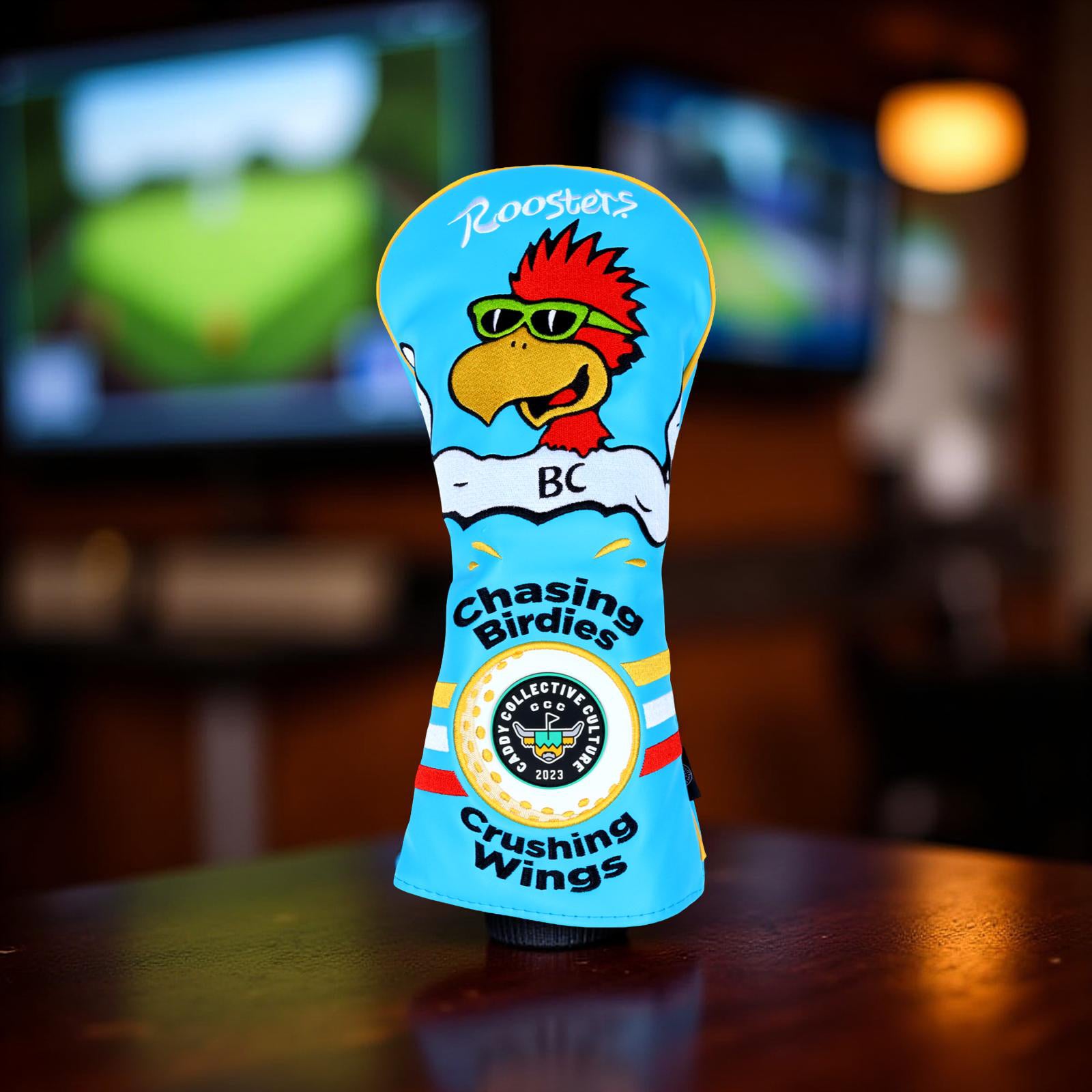 BC Roosters limited edition custom golf headcover by Caddy Collective Culture.