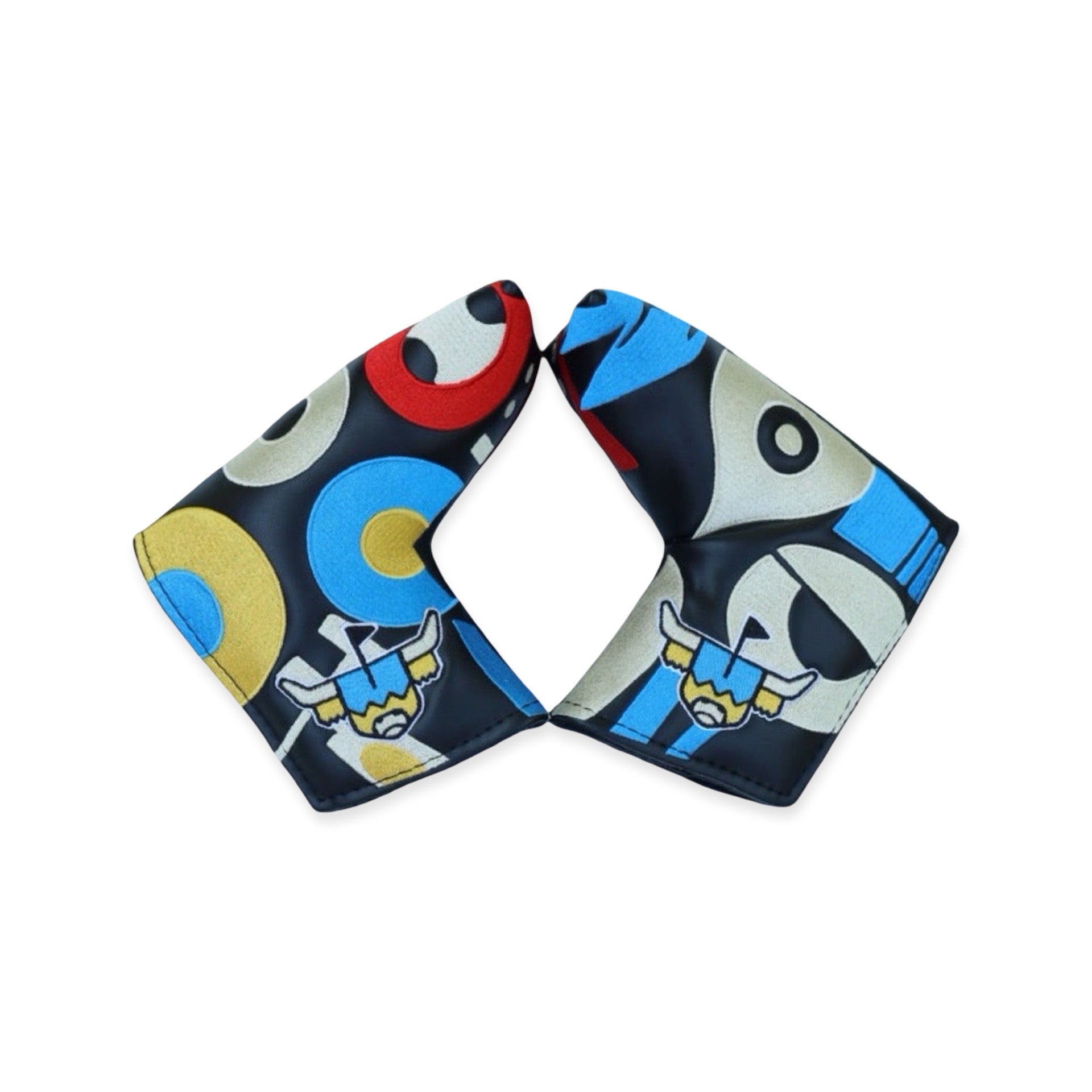 Shape Study blade putter headcover with geometric pattern and embroidered Looper logo by Caddy Collective Culture