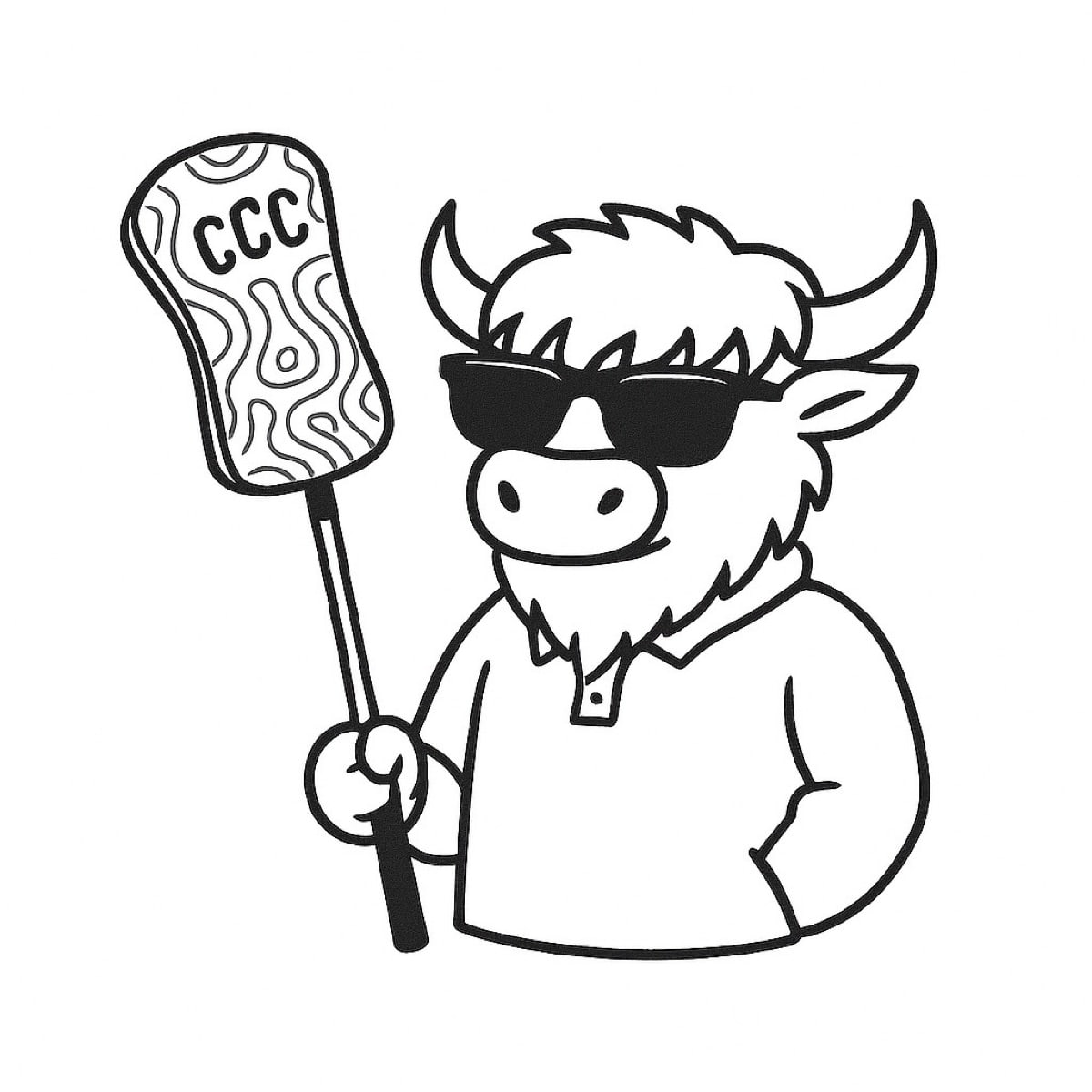 Looper proudly holding a finished golf club with custom headcover.