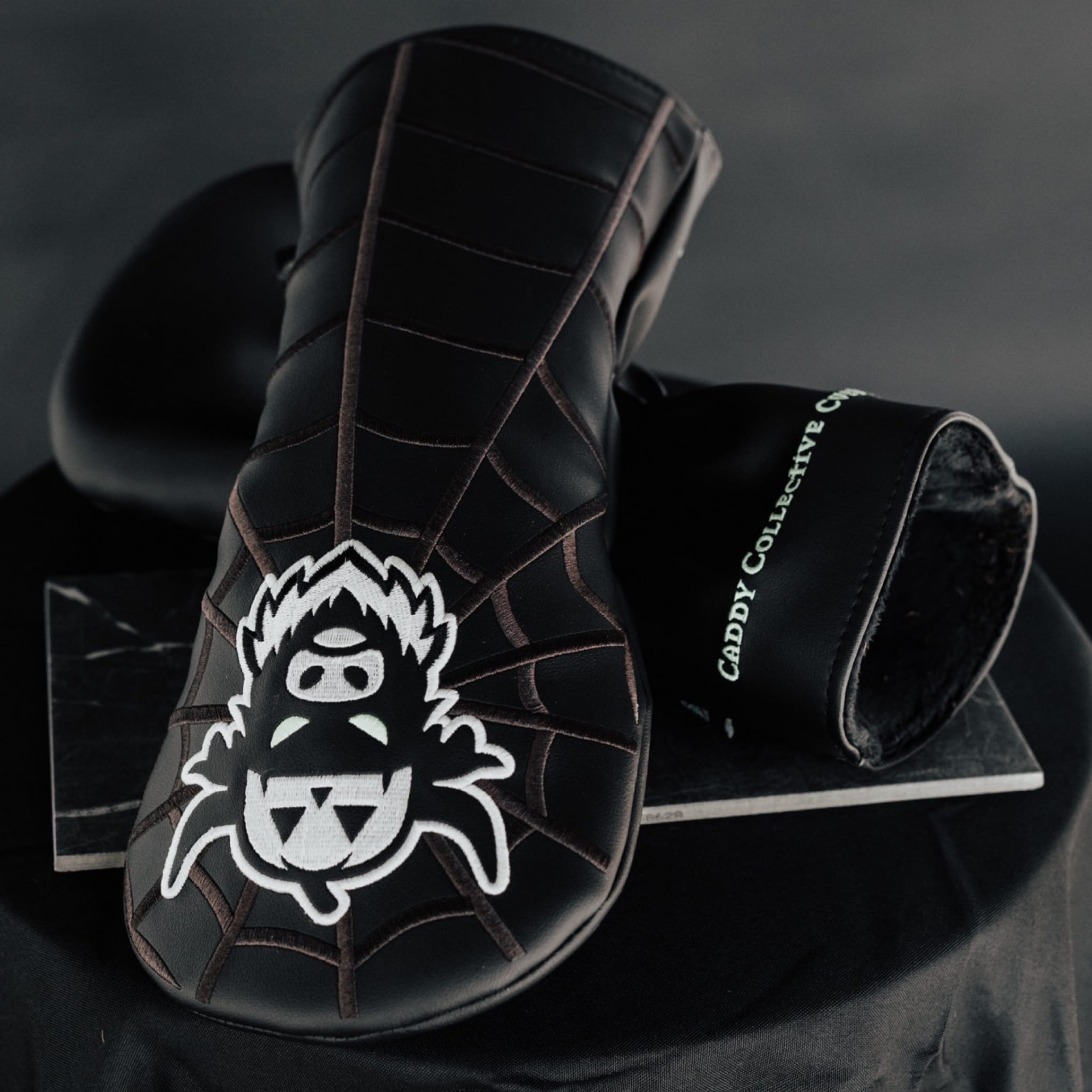 Looper After Dark driver headcover glowing pumpkin Looper detail in dark setting