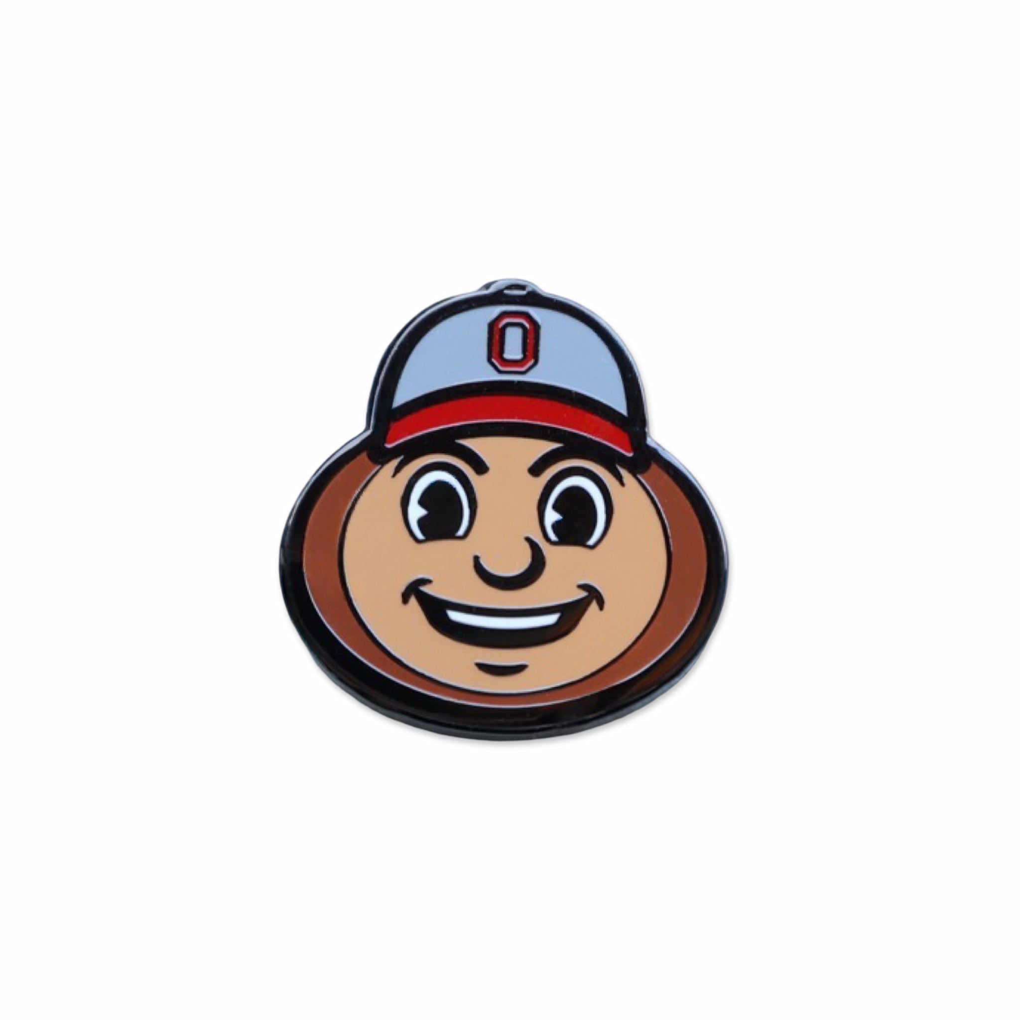 Official Ohio State Brutus Head golf ball marker on white background