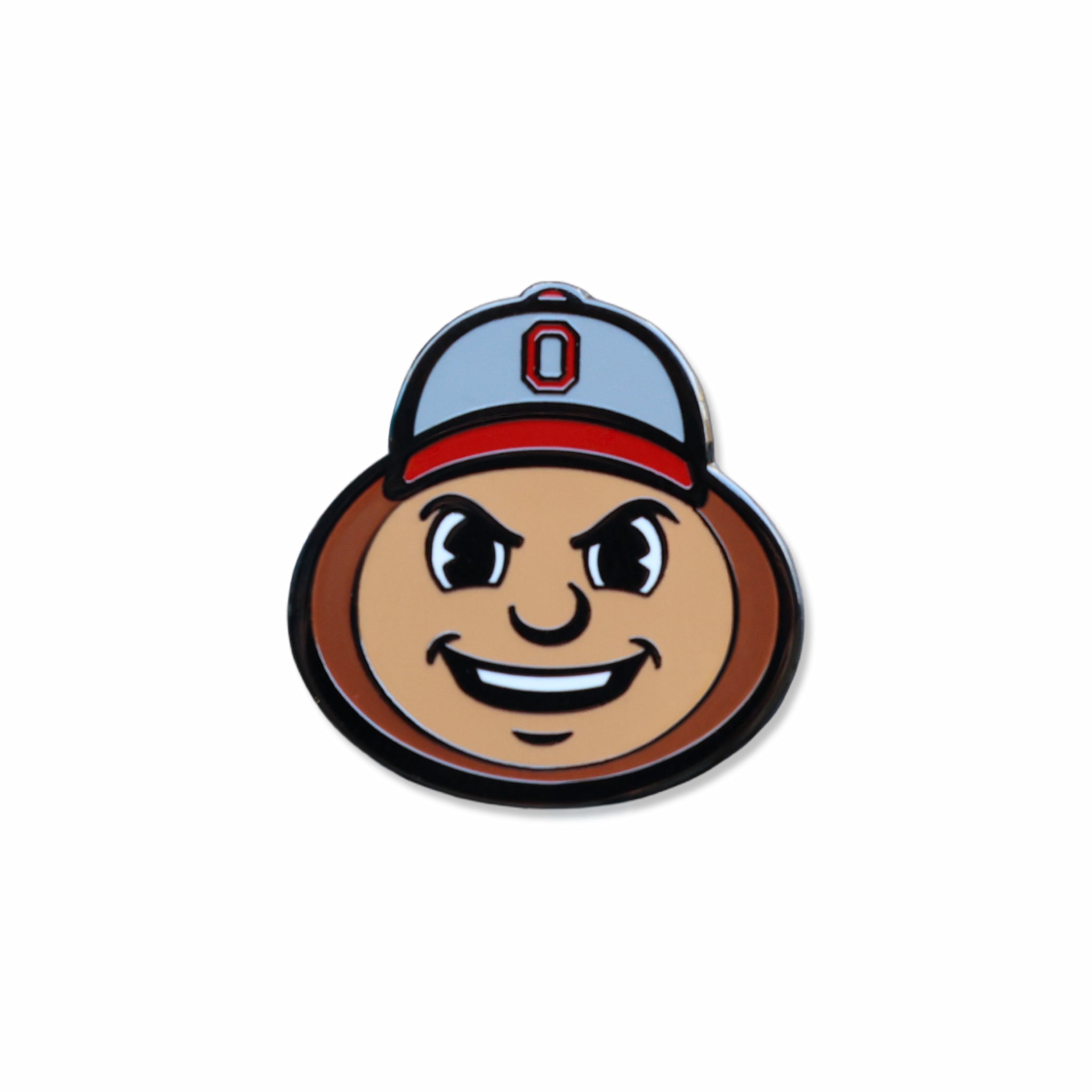 Official Ohio State Brutus Head Grit golf ball marker on white background