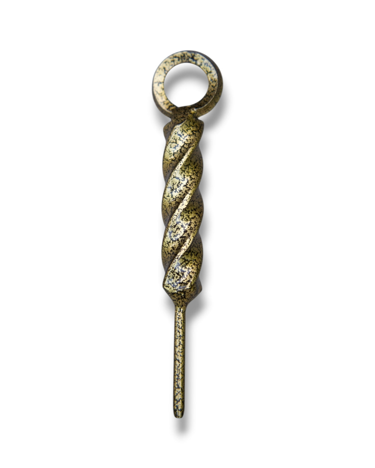 Twisted Coil single prong golf divot tool with distressed antique gold finish