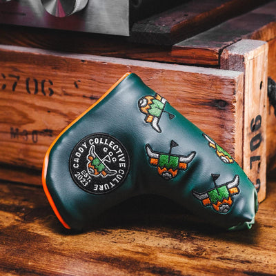 golf blade putter headcover with dancing logos magnetic closure 