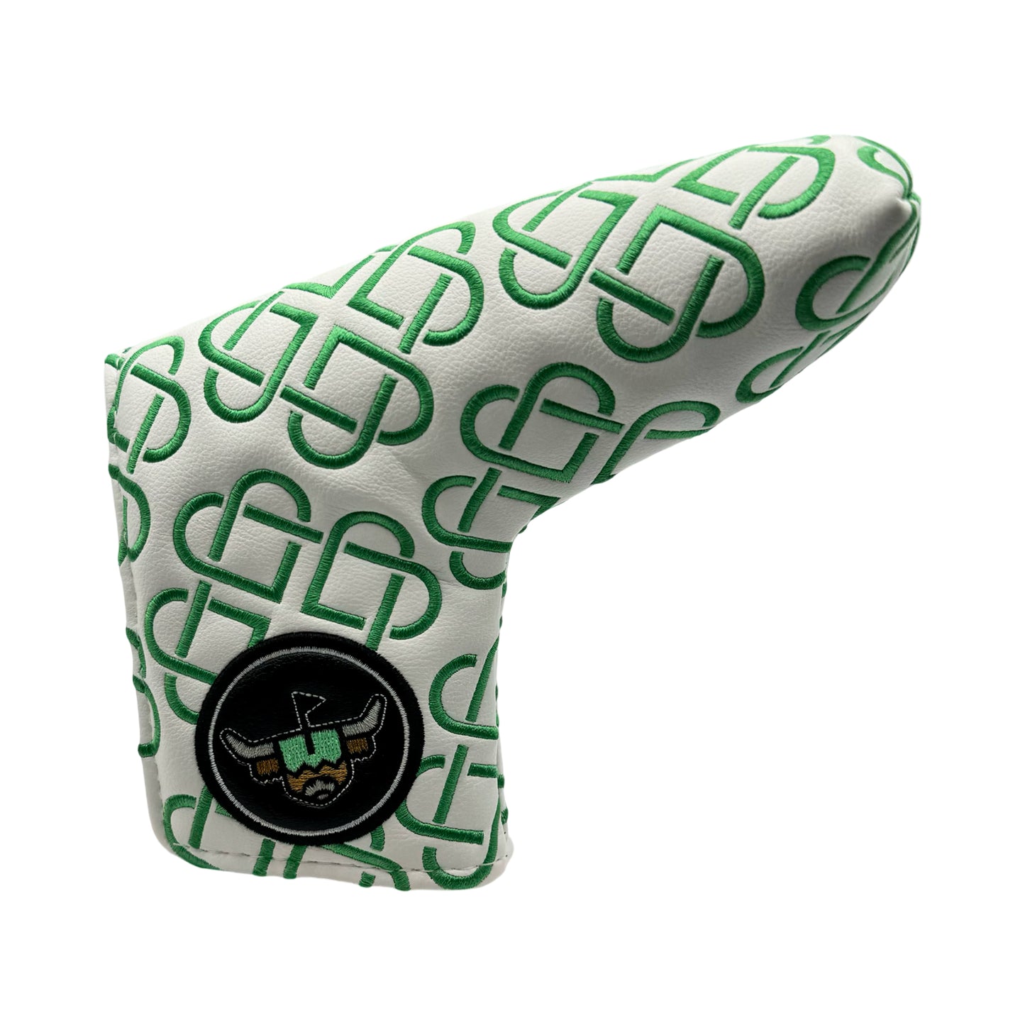 Magnetic white shamrock clover golf blade putter headcover head cover