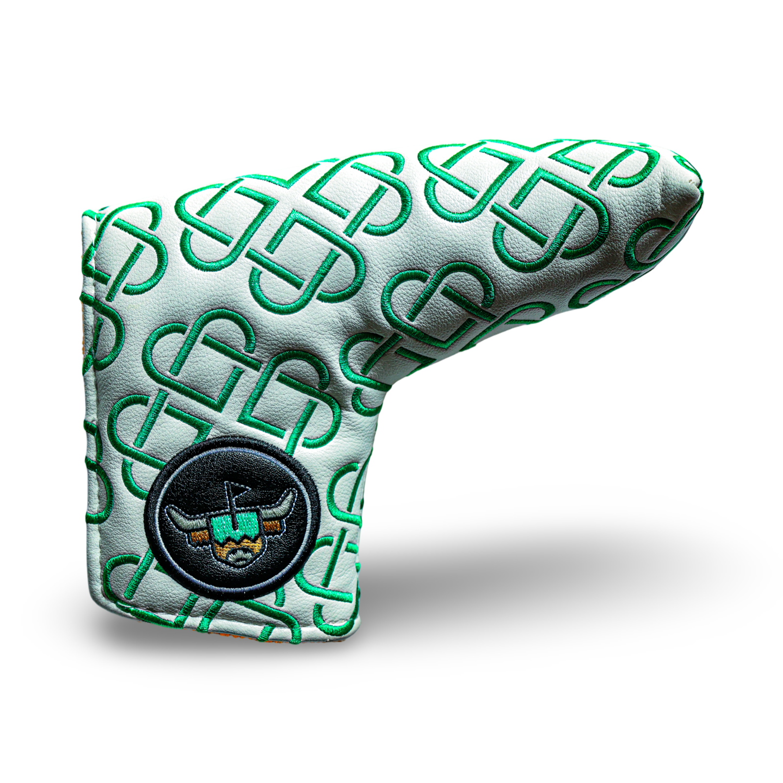 Magnetic white shamrock clover golf blade putter headcover head cover