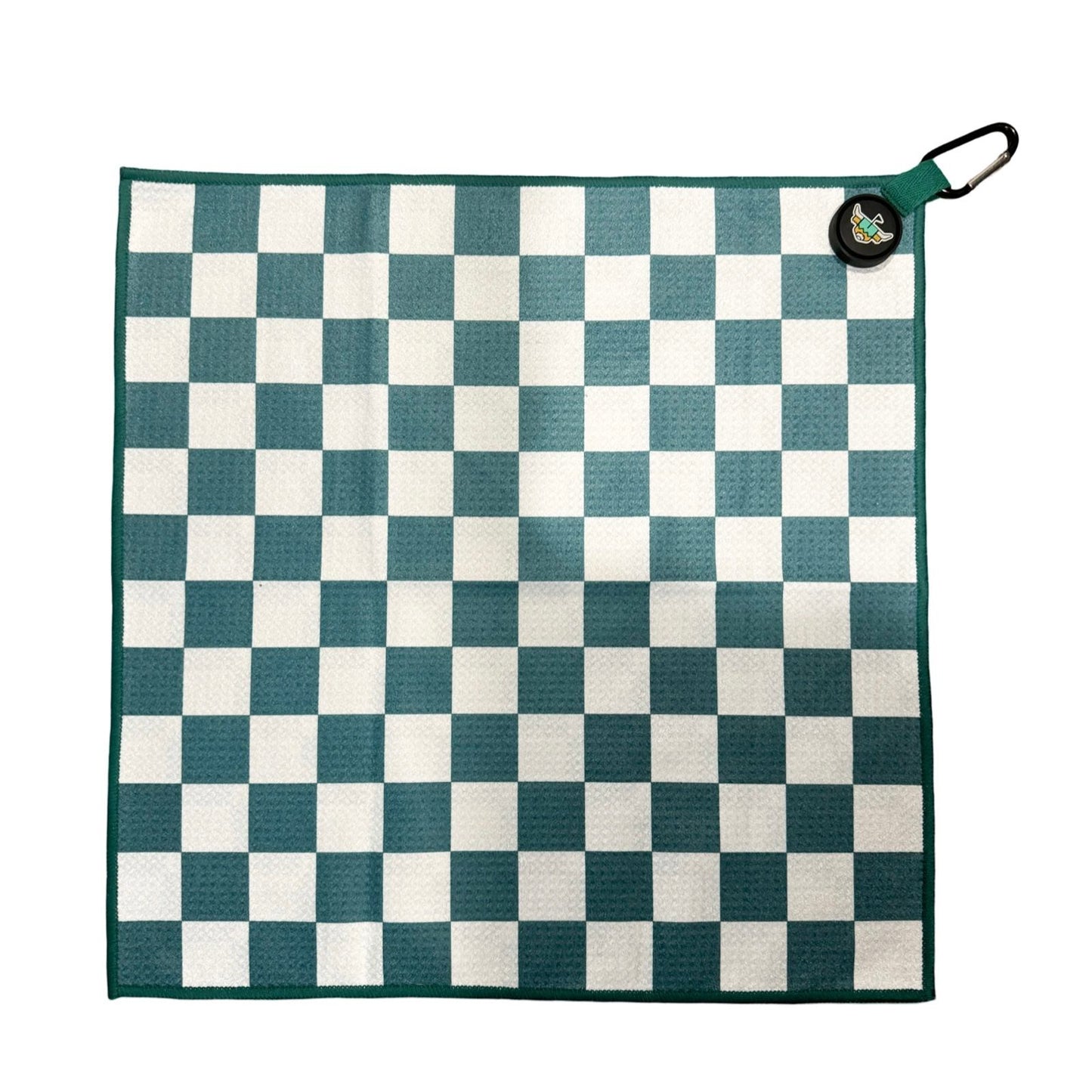 Caddy microfiber checkered golf towel with checkered pattern 