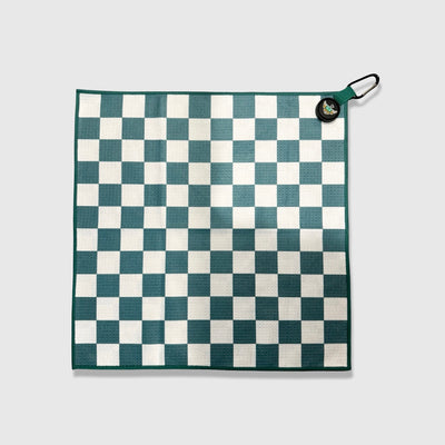 Caddy microfiber checkered golf towel with checkered pattern 