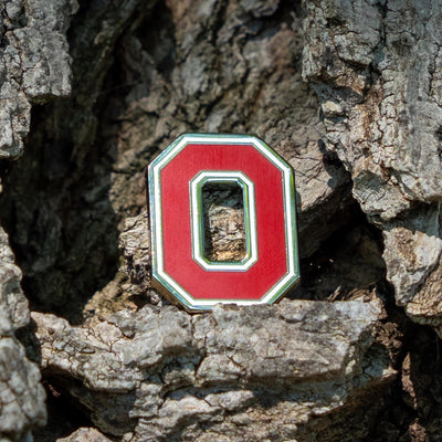 Ohio State Block O Ball Marker on Golf tree
