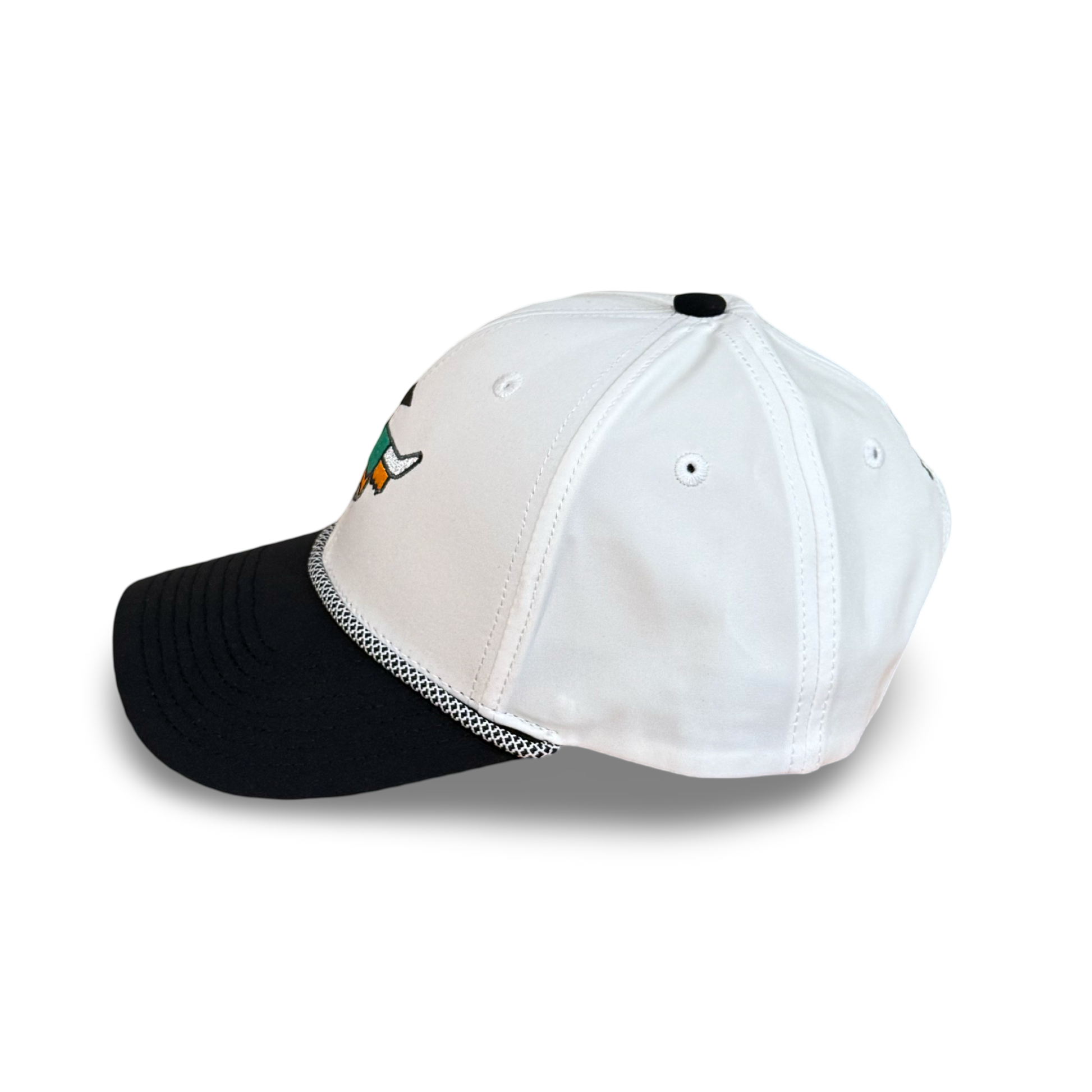 Caddy Collective two tone rope golf hat featuring Highlands Cattle Looper logo – front view
