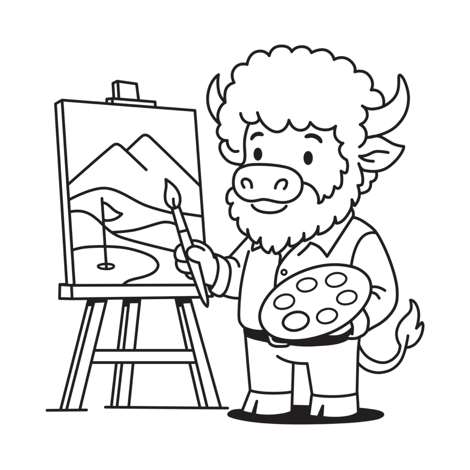 Looper painting on canvas representing Caddy Collective Culture’s artist collaborations for limited-edition golf gear.