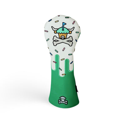Confetti Looper hybrid headcover with sprinkle pattern and embroidered Looper cupcake logo by Caddy Collective Culture