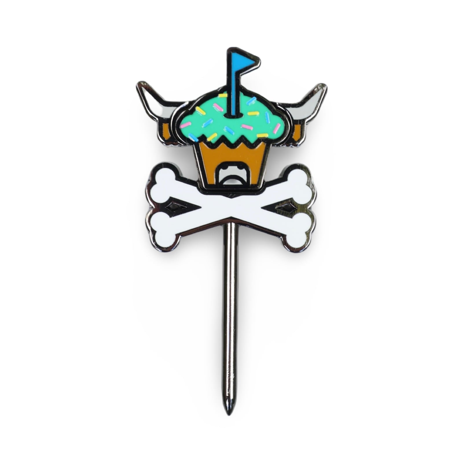 Frostbite divot tool with cupcake skull and sprinkles design by CCC x Johnny Cupcakes