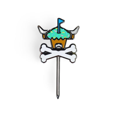 Frostbite Set divot tool and ball marker combo with cupcake Looper design and colorful enamel detailing