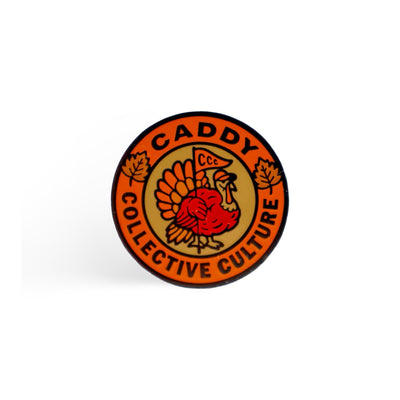 Harvest Turkey ball marker with vintage-inspired turkey design and warm autumn color palette by Caddy Collective Culture