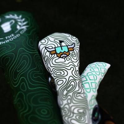 CCC hybrid white headcover inside golf bag with other covers