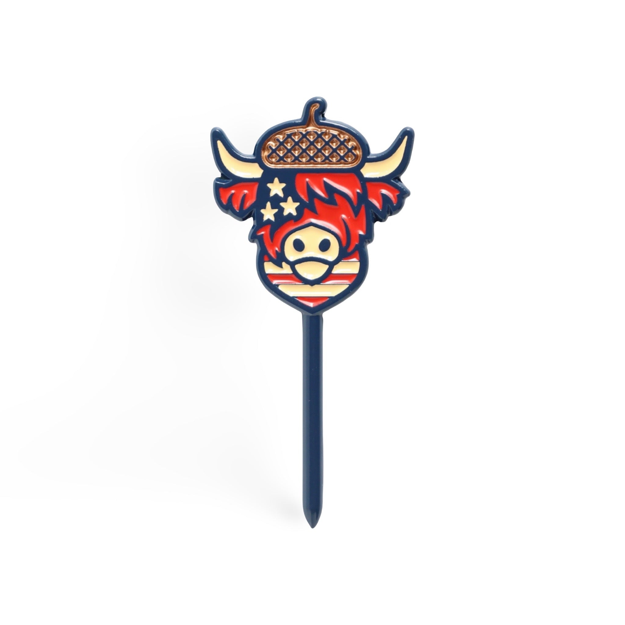 Liberty Looper single prong divot tool with patriotic enamel Looper design and navy metal finish