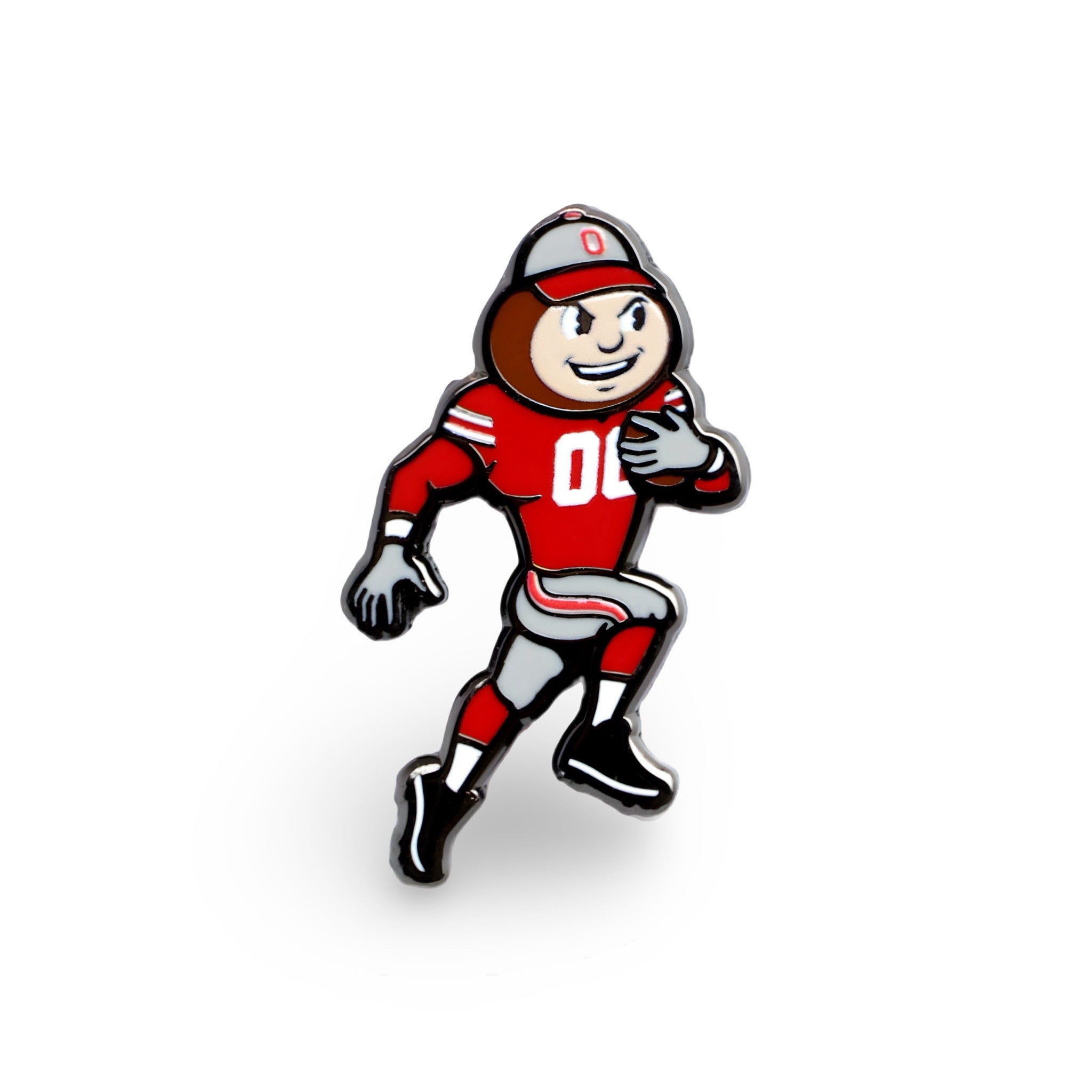 THE Gameday Brutus Ball Marker featuring Ohio State’s Brutus Buckeye in running pose on clean white background by Caddy Collective Culture