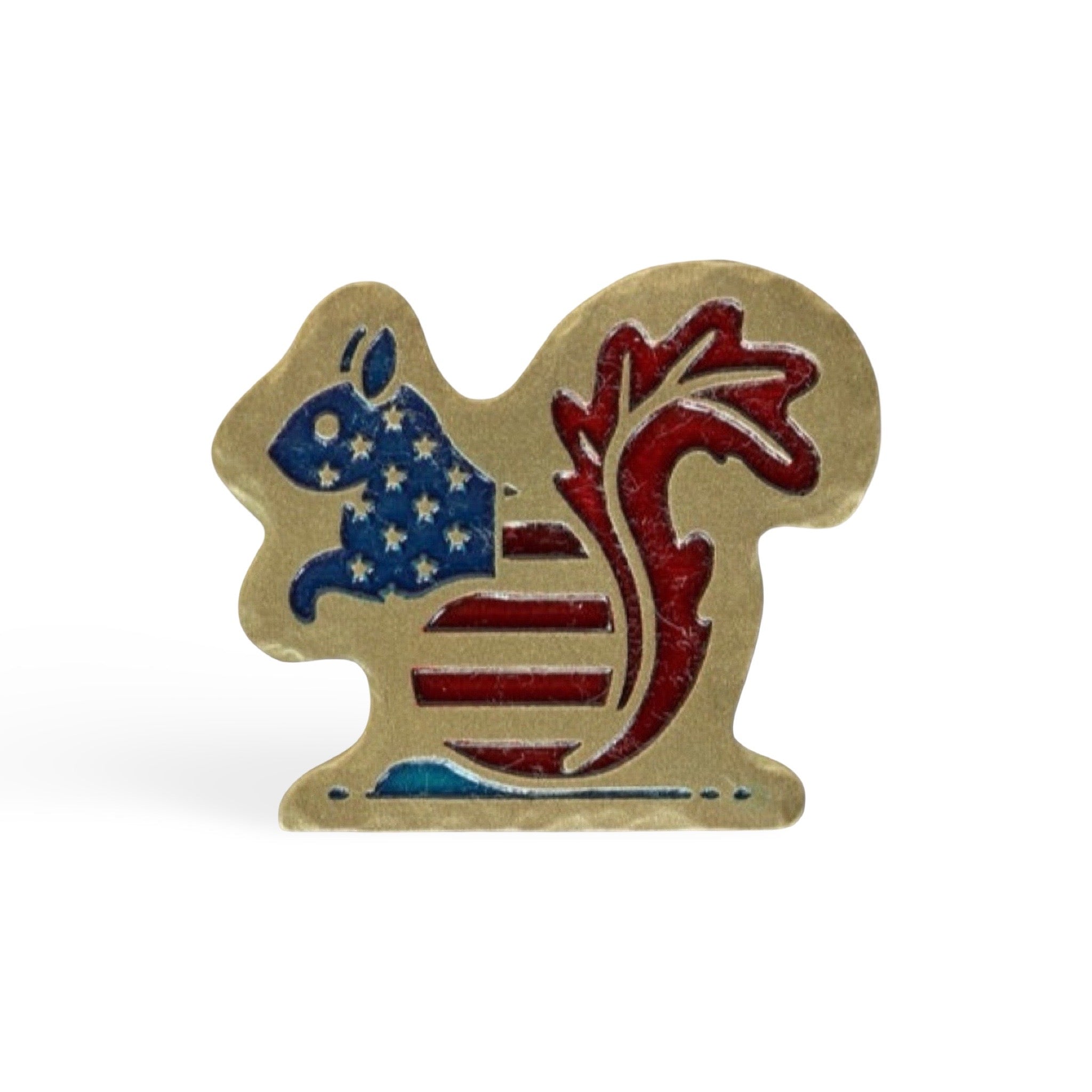 USA Proud Kraken collab ball marker with patriotic enamel design and brushed metal finish by Caddy Collective Culture
