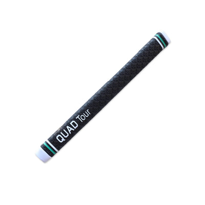 CCC x Garsen Quad Tour putter grip angled view showing flat front design and black embossed Looper pattern