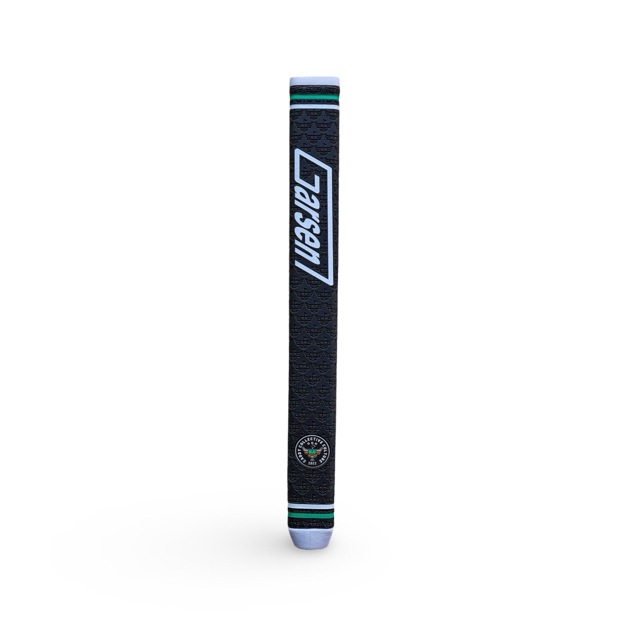 CCC x Garsen Quad Tour putter grip front view with Garsen logo and flat alignment surface