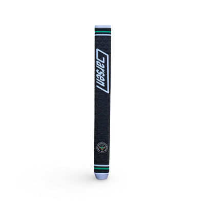 CCC x Garsen Quad Tour putter grip front view with Garsen logo and flat alignment surface