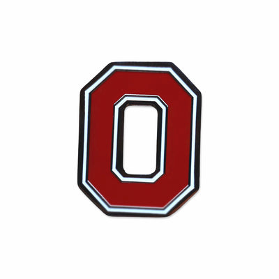 Official Ohio State Block O golf ball marker on white background