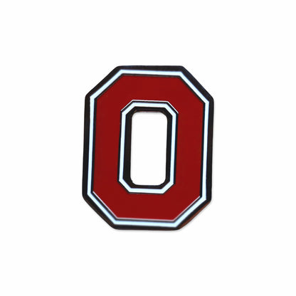 Official Ohio State Block O golf ball marker on white background