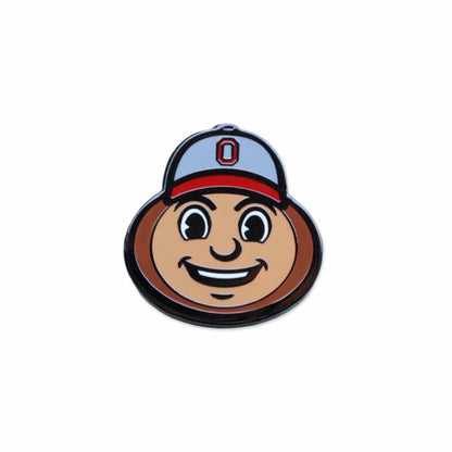 Official Ohio State Brutus Head golf ball marker on white background