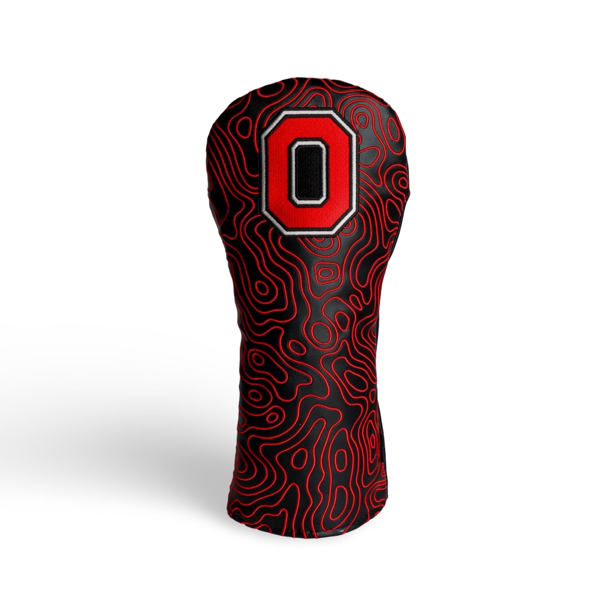 Ohio State Buckeyes Block O topography driver headcover in black with embroidered Block O logo