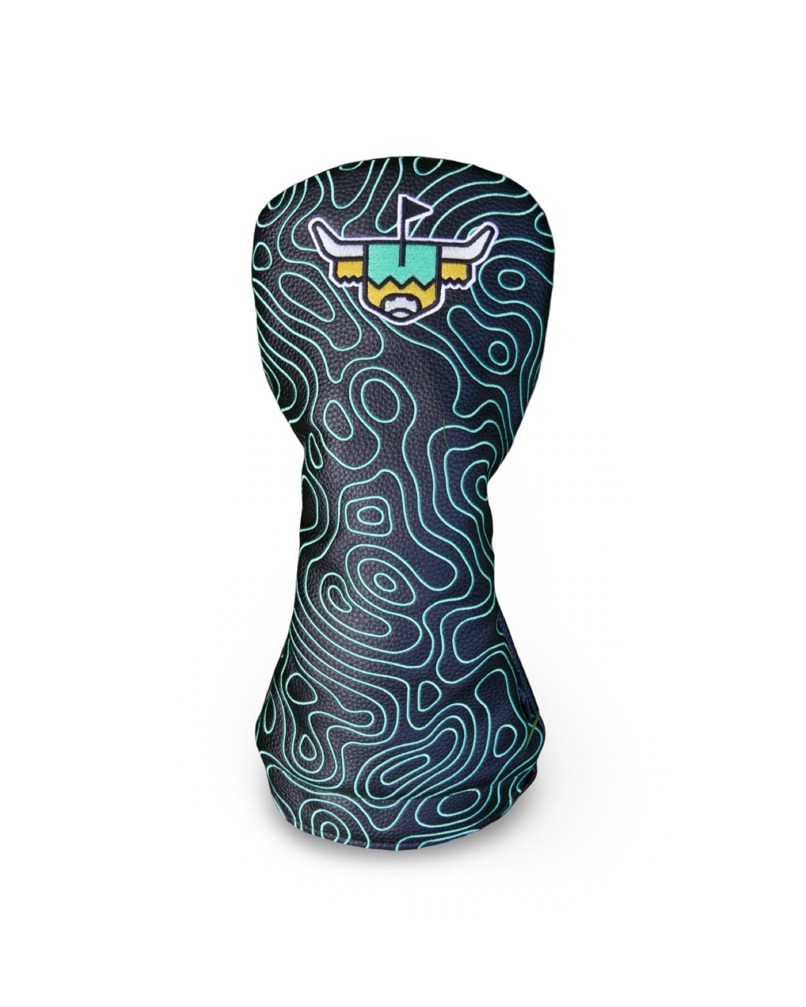 Terrain Driver Headcover Midnight with embroidered topographic pattern and Looper logo