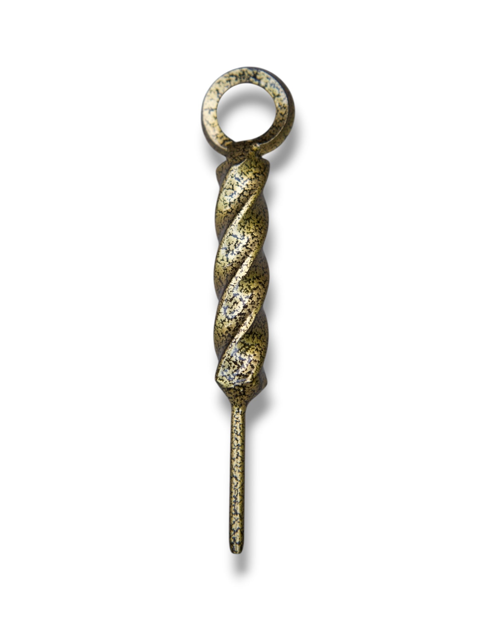 Twisted Coil single prong golf divot tool with distressed antique gold finish