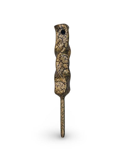 Twisted Column single prong golf divot tool in distressed gold finish